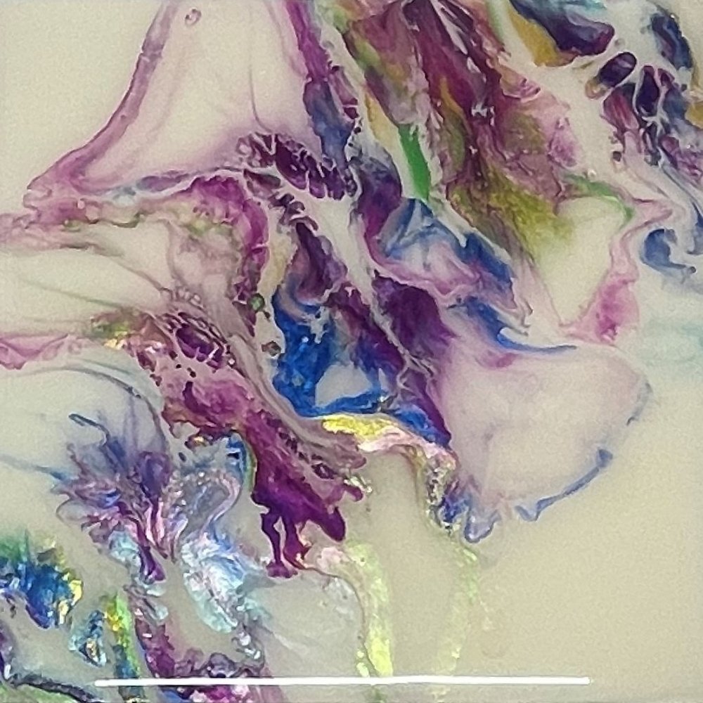 NWOT Fluid Art Painting on Wood, Abstract Art